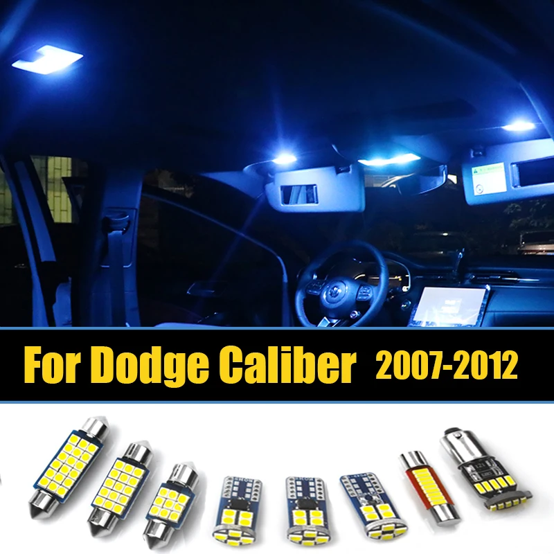 Za Dodge Kalibra 2007 2008 2009 2010 2011 2012 14pcs Avtomobilske LED Sijalke Notranje zadeve Dome Lučka Nečimrnosti Ogledalo Trunk Luči, dodatna Oprema