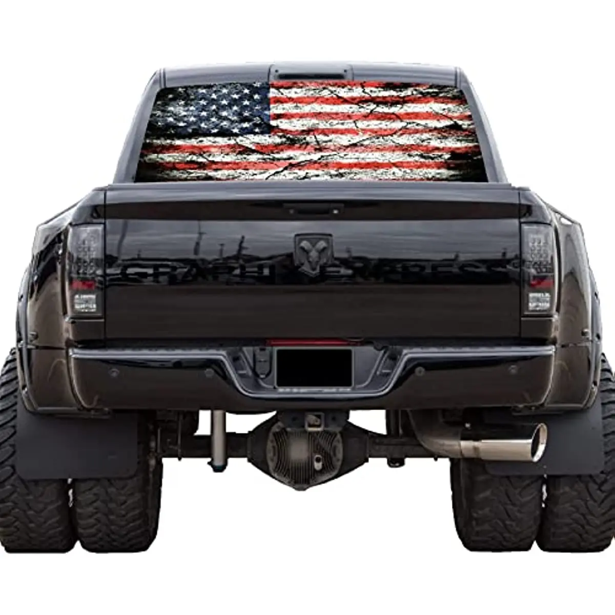 GRAPHIX EXPRESS Tovornjak Nazaj Okno Grafike - Ameriške Zastave, Nalepke (P530) - Patriotske Rdeče, Belo in Modro Zastavo ZDA - Univerzalni Se