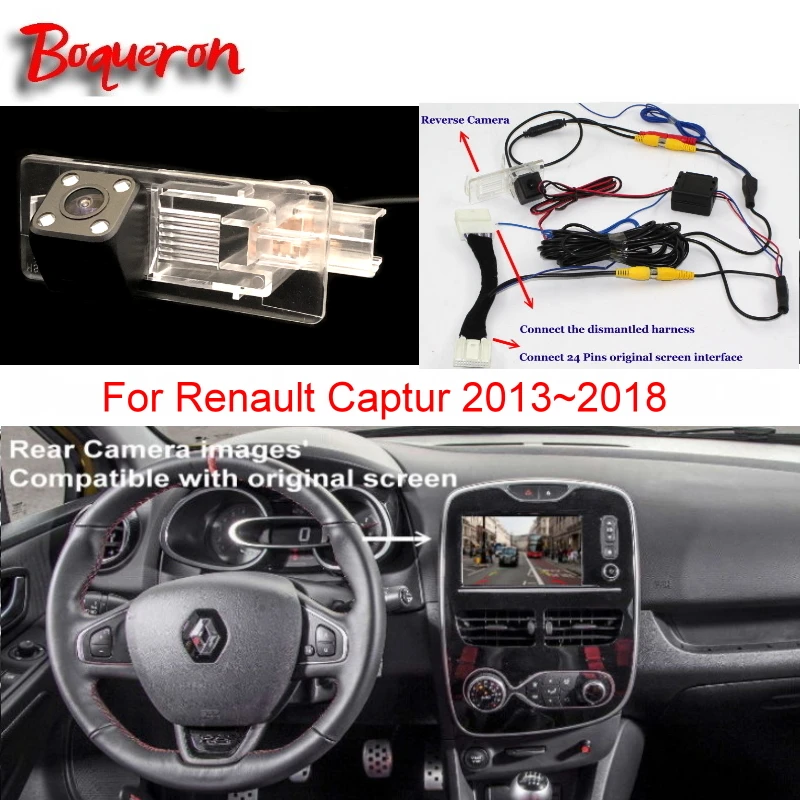 Za Renault Captur 2013~2018 RCA & začetni Zaslon Združljiv komplet za Pogled od Zadaj Povratne Fotoaparat Nastavi