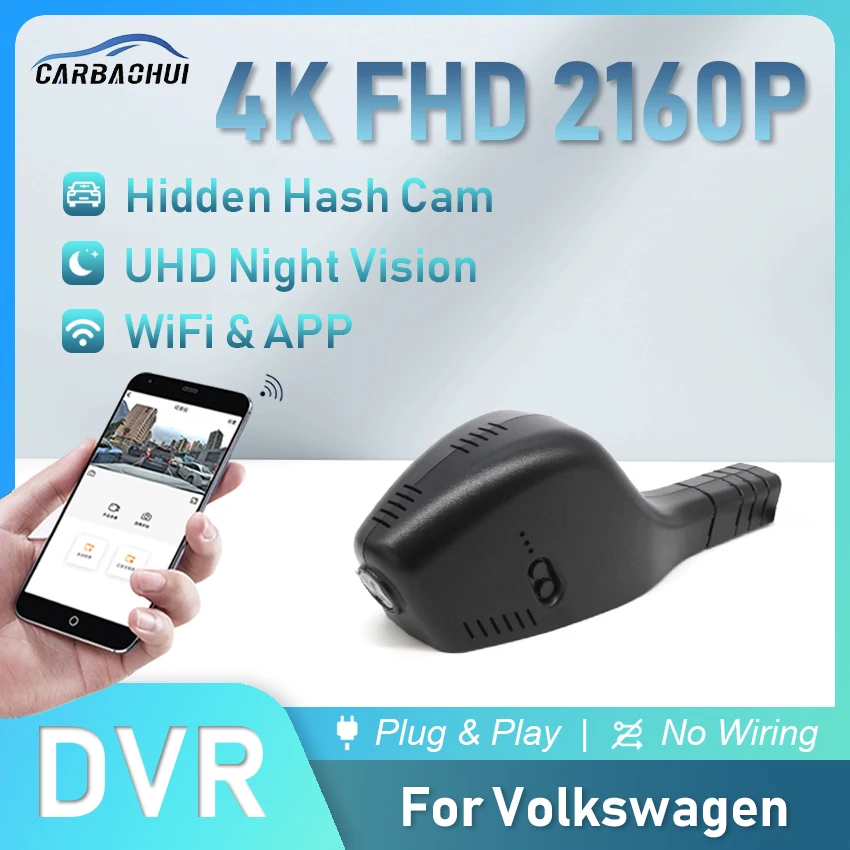 4K Avto DVR Plug and Play Dash Kamera HD Fotoaparat, Video Snemalnik Za Volkswagen VW Magotan\Tiguan\Golf\Sportsvan\T-ROC\Passat DashCam