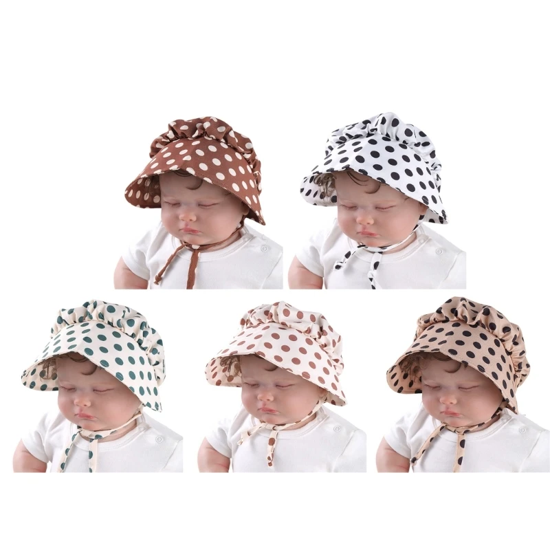 L5YF Pisane Design Baby Bonnets Dekleta Skp Poletje, Sonce Klobuki Bombaž Krst Toddlers za Zaščito pred Soncem Klobuk Plaža - Klobuk, Kapa