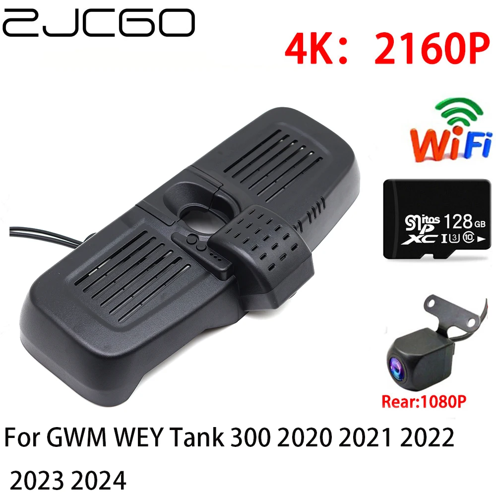 ZJCGO 4K Avto DVR Dash Cam Wifi Spredaj Zadaj Kamera 2 Objektiv 24h Monitor za GWM WEY Tank 300 2020 2021 2022 2023 2024