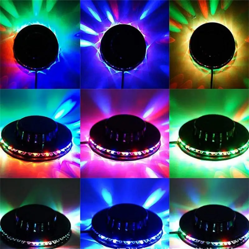 Stopnji Svetlobe Mini Pisane Obračanje KTV Bar Doma Stranka DJ Disco Učinek Lučka Laser LED Disco Zvok Stroboskopske Svetilke Slike 2 